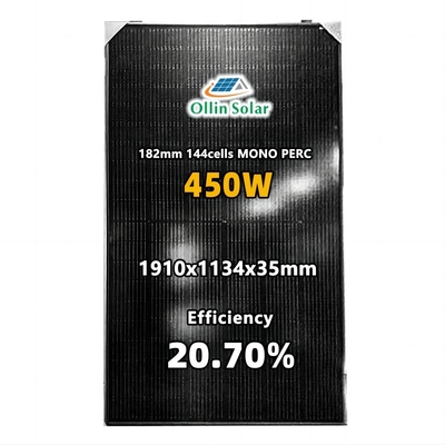 kupować WSZYSTKIE czarne 440W 445W 450W 455W 460W Panel słoneczny monokrystaliczne panele słoneczne półogniwowy zestaw paneli słonecznych do domów online manufacture